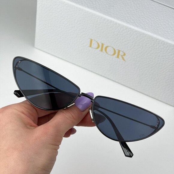 Dior MISSDIOR B1U H4B0 BRAND NEW Sunglasses Gunmetal Blue Unisex Metal Cat Eye - Picture 1 of 15